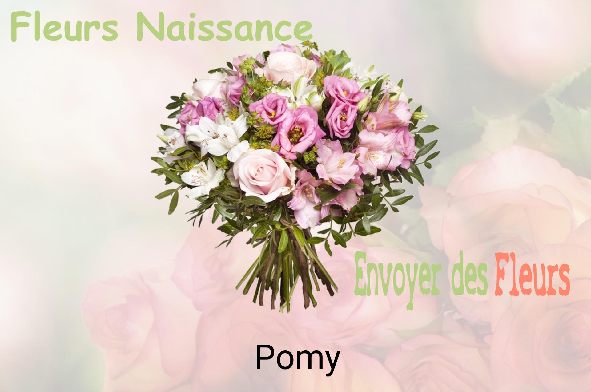 Bouquet de fleurs de naissance livré à Pomy