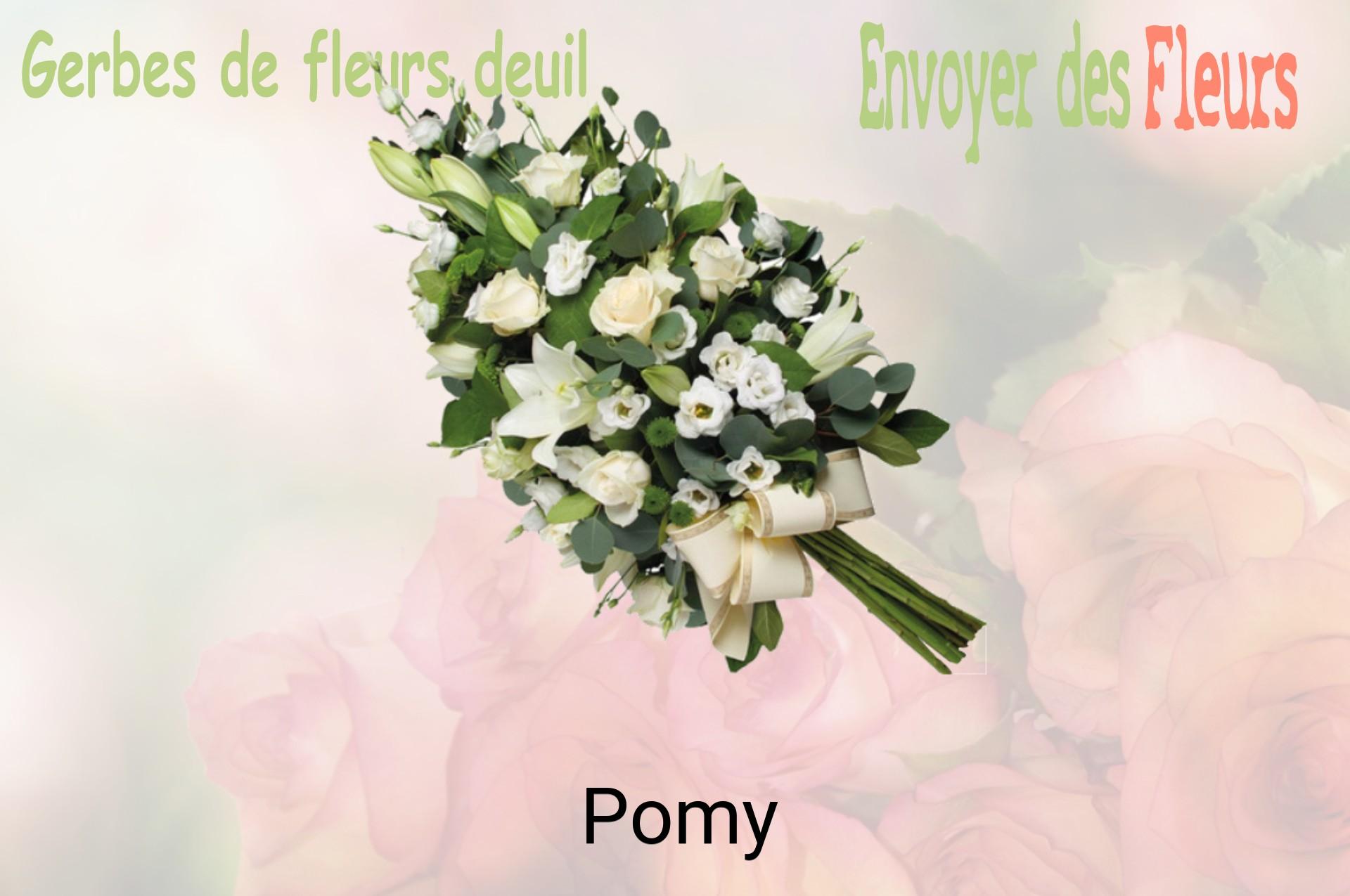 Gerbe de fleurs de deuil livrée à Pomy